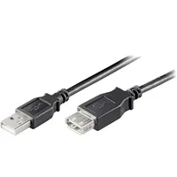 Cable Usb 2.0 A socket,USB plug 3M black Core Cu Pvc  Usb-Ext/3Bk 68904