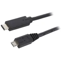 Cable Usb 2.0 B micro plug,USB C plug 1.2M black  Qoltec-50476 50476