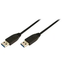Cable Usb 3.0 A plug,both sides nickel plated 3M black  Cu0040
