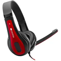 Canyon Pc headset Hsc-1 Mic Flat 2M Black Red  5291485006716
