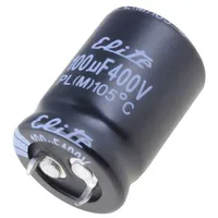 Capacitor electrolytic Snap-In 100Uf 400Vdc Ø22X31Mm 20  Pl2G101Mnd2231