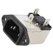 Connector Ac supply socket male Inom 3A Ir 0.35Ma 250Vac  Rix0342H