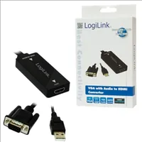 Converter D-Sub 15Pin Hd plug,HDMI socket,USB A plug black  Cv0060