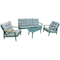 Dārza mēbeļu komplekts Cavine galds, dīvāns un 2 atzveltnes krēsli, zaļš  23520 4741243235205