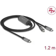 Delock Usb-CTrade Y-Cable 1 x male to 2 Pd 3.0 100 W intelligent power distribution 1.2 m  81271 4043619812714