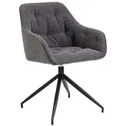 Ēdamistabas krēsls Brooke ar roku balstiem, antracīts/melns  Ac102543 5713941312228
