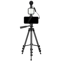 Elight M5 Vlog Telefona Fix Video  Foto komplekts ar Led gaismu / Mikrofonu Statīvu 1.3M pulti Elig-Kit-M5 4752128076875