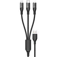 Fast charging cable 120W 1M 3In1 Usb - Usb-C  microUSB Lightning Dudao L22X silver 6973687246709