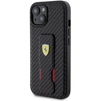 Ferrari Carbon Grip Stand Case for iPhone 15 Black  Fehcp15Sgsncak 3666339200619