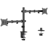 Gembird Ma-D2-03 Adjustable desk mounted double monitor arm, 17-32, black  6-Ma-D2-03 8716309128155