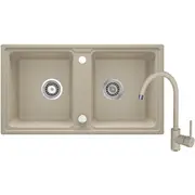 Granite sink with 2-Bowl faucet  Zqza7203 5908212058800 Wlononwcr2144