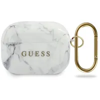 Guess Guacaptpumawh Airpods Pro cover biały white Marble Collection  3700740485545