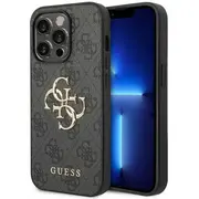 Guess Pu Leather 4G Metal Logo Case Aizsargapvalks Priekš Apple iPhone 15 Pro Max  Guhcp15X4Gmggr 3666339171575