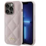 Guess Quilted Metal Logo Case Aizsargapvalks Priekš Apple iPhone 15 Pro  Guhcp15Lpsqsqsp 3666339149765