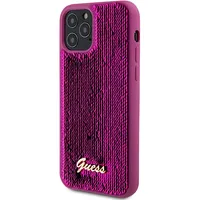 Guess Sequin Script Logo Case for iPhone 12 Pro Magenta  Guhcp12Mpsfdgsf 3666339172923