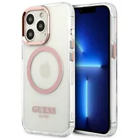 Guess Transparent Magsafe Compatible Case for iPhone 13 Pro Pink  Guhmp13Lhtrmp 3666339057190