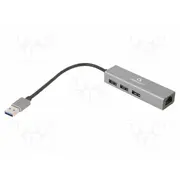Hub Usb Rj45 socket,USB A socket x3,USB plug 3.0 Pnp  A-Amu3-Lan-01
