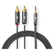 Kabelis Nedis Aux 3.5Mm - 2X Rca 5M  Catb22200Gy50 5412810318674