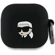 Karl Lagerfeld Kla4Runikk Airpods 4  cover czarny black Silicone Head 3D 3666339398040