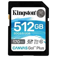 Kingston 512Gb Sdxc Canvas Go Plus 170R  Sdg3/512Gb 740617301571