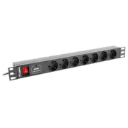 Lanberg Pdu Steckdosenleiste 19Quot 1U 7X Schuko C14 2M schw.  Pdu-07F-0200-Iec-Bk 5901969414486