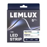 Led sloksne, 5M spole, Cob, pirtīm līdz 105C, 24V, 9W/M, 1000Lm/M, Ip67, 2700K silti balta, ruļlis, Lemlux  Cob-09Www-24Sauna 4772081015841