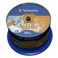 Matricas Dvd-R Azo Verbatim 4.7Gb 16X Wide Printable non Id,50 Pack Spindle  43533V 023942435334