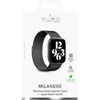 Milanese magnetic band Puro for Apple watch 44Mm, black / Aw44Milaneseblk  202202070009 803383030489