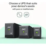 Nepārtrauktas barošanas bloks Green Cell Powerproof Lcd Ups 1500Va 1050W 2X Schuko  3X Iec Upslp1050 5904326375659 20881625356