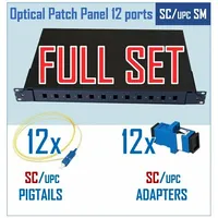 Optiskais komutācijas paneļa komplekts  19 12 portiem Sc/Upc adapteri pigtaili Fo-Pp-12Xsc/U-Sm-S 3100001389931