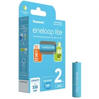 Panasonic Eneloop Lite Aaa 550Mah rechargeable - 2 pcs  Bk-4Lcce/2Be 5410853064336