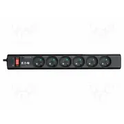 Plug socket strip protective Sockets 6 250Vac 10A black Ip20  Eaton-Ps6F Ps6F