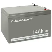 Qoltec Agm battery  12V 14Ah Maintenance-Free Efficient Longlife for Ups, security 5901878530451 85072080