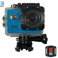 Riff Spk-1 Ultra Hd 4K 16Mpix Wi-Fi Sporta Kamera ar 2 Lcd Pulti Amp 8X Fiksācijas komplektu Zila  Rf-Spk1-Blue 4752219007955