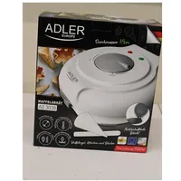 Sale Out. Adler Ad 3038 Waffle maker, 1500W, diameter 18Cm, Forming cone included, white maker 1500 W Number of pastry 1 Round White Damaged Packaging  3038So 2000001042656