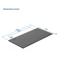 Laminated particle board Table top Up Up, black 1500X750X25Mm  Kb-57051Pt 695674516419