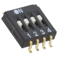 Switch Dip-Switch Poles number 4 Off-On 0.025A/24Vdc Pos 2  Ehs104Lt