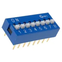 Switch Dip-Switch Poles number 8 On-Off 0.05A/12Vdc Pos 2  Ds-08