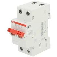 Switch-Disconnector Poles 2 for Din rail mounting 40A 415Vac  Shd202/40 2Cdd272111R0040