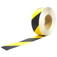 Tape warning yellow-black L 18.3M W 50Mm Thk 1.05Mm Gripfoot  Coba-Gf010702 Gf010702