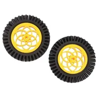 Wheel yellow-black Shaft two sides flattened push-in Ø 80Mm  Df-Fit0336 Fit0336