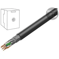 Wire S/Ftp 4X2X23Awg 7 outdoor solid Ofc Pe black 305M  S/Ftp7-Ofc-305-O 52769