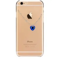 X-Fitted Aizmugurējais Plastikata Apvalks ar Swarovski Kristāliem Priekš Apple iPhone 6 / 6S Zelts Zila sirds  P6Yht 6925060302588