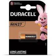 27A baterijas 12V Duracell Alkaline Mn27 iepakojumā 1 gb.  Bat27.D1 5000394023352