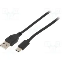 Cable Usb 2.0 A plug,USB C plug gold-plated 1.8M black  Ccp-Usb2-Amcm-6