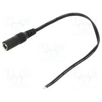 Cable 2X0.5Mm2 wires,DC 5,5/2,1 socket straight black 0.25M  Dc2000.0025E