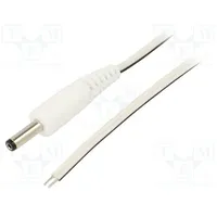 Cable 2X0.35Mm2 wires,DC 4,0/1,7 plug straight white 0.5M  P40-Tt-T035-050Wh