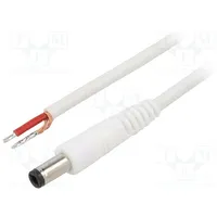 Cable 1X1Mm2 wires,DC 5,5/2,5 plug straight white 1.5M  P25-Tt-C100-150Wh