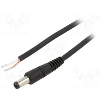 Cable 1X0.75Mm2 wires,DC 5,5/2,1 plug straight black 1.5M  P21-Tt-C075-150Bk