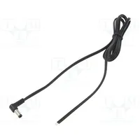 Cable 2X0.5Mm2 wires,DC 5,5/2,5 plug angled black 1.5M  A25-Tt-T050-150Bk